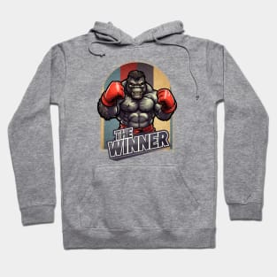 The winner, boxing gloves, gorilla, The Victorious Gorilla, boxing lovers Hoodie